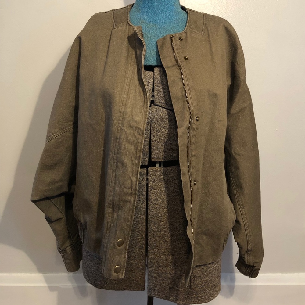 Urban Outfitters BDG Denim Bomber Jacket Wide Arm